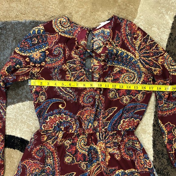 Women’s ILLA ILLA Red Long Sleeve Romper, Size Med - Picture 4 of 8